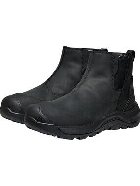 KEEN Men's Revel 4 Chelsea Mid Height Polar Insulated Snow Boots, Black sz 9.5
